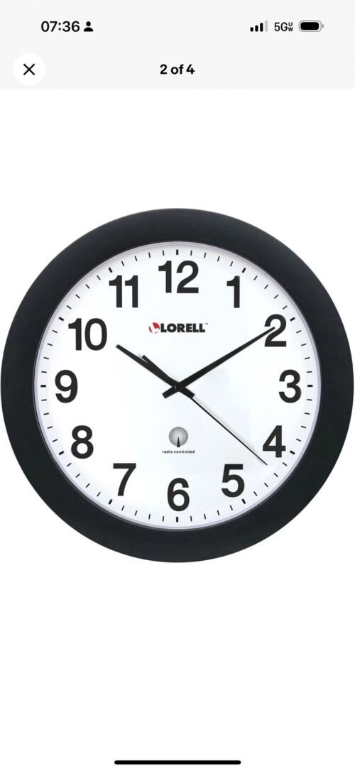 Lorell Radio Controlled Wall Clock - Digital - Quartz - Atomic (LLR60997)