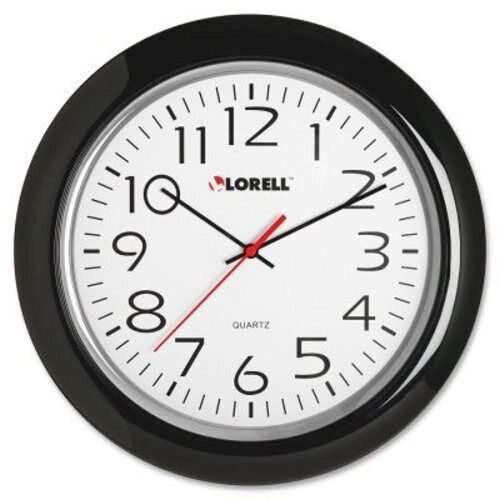 Lorell® Wall Clock, 13-1/4", Arabic Numerals, Black Frame (LLR60989)