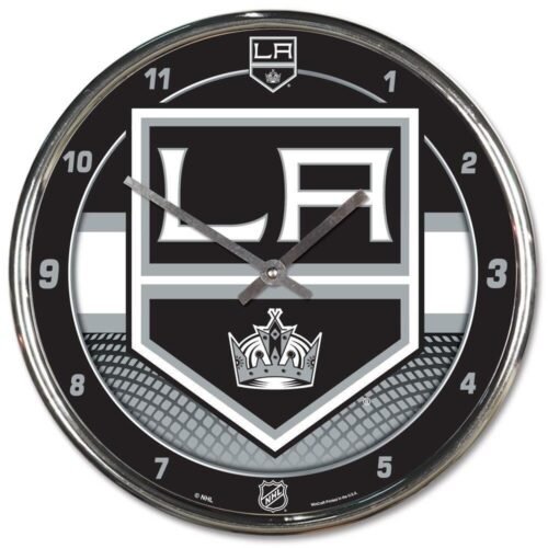 Los Angeles Kings Chrome Round Wall Clock [NEW] NHL Sign Banner Office Cave