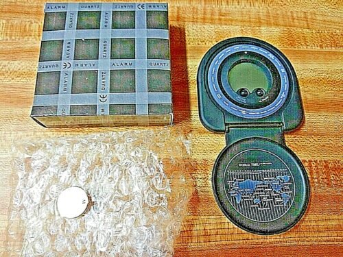 Lot of 2 Compact Folding Travel Alarm Clock World Time. FREE SHIPPING