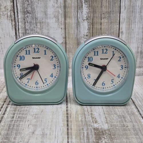 Lot Of 2 Sharp Travel Alarm Clock w/ Light Analog Model SPC844 - Tested 3-1/2"
