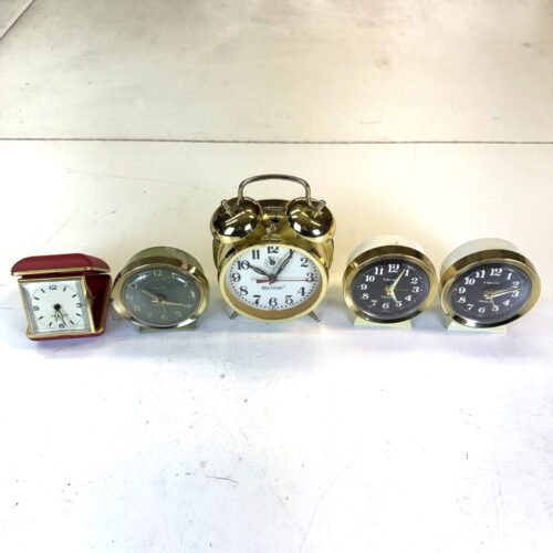 Lot of 5 Antique Westclox Baby Ben Equity Minibell Vintage Alarm Clocks Deco