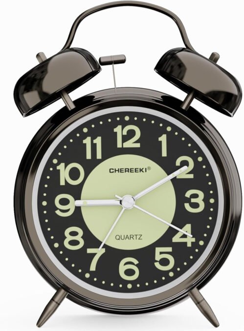 Loud Alarm Clock for Heavy Sleepers Adults, Silent Non Ticking Analog Clock with