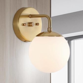 Louis Parisian Globe 5.75 in. 1-Light Brass Gold Metal Modern Contemporary LED...