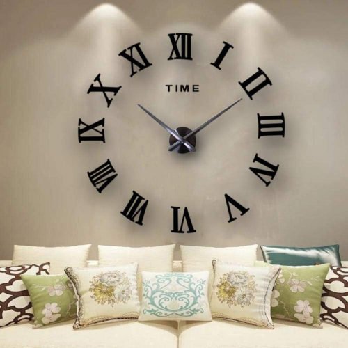 LOZMOM 3D Frameless Wall Clocks Large DIY Mirror Surface Decorative Clock for