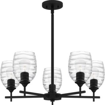 Lucy 5 Light Matte Black Chandelier