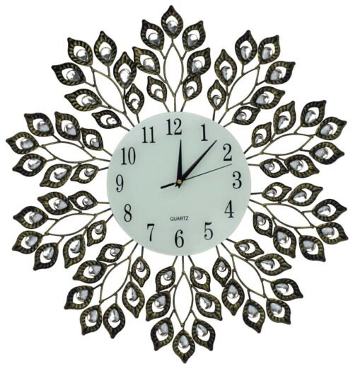 Lulu Decor 25” Antique Metal Wall Clock 9” White Glass Dial with Arabic N...