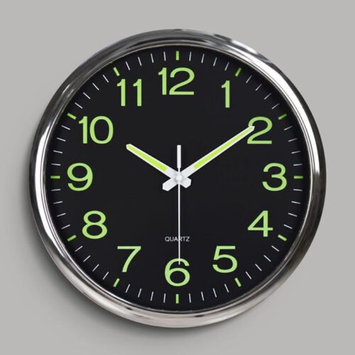 Luminous Wall Clock 12" Silent Quartz Glow Hanging Watch Night Light Home Decor