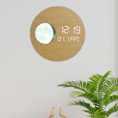 Lunar Phase Wall Clock Hotel Kitchen Home Calendar Dining Room Hanging Clock