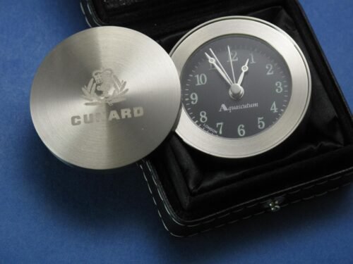 Luxury Aquascutum Quartz Travel Alarm Clock - Queen Mary 2 Cunard Ocean Liner