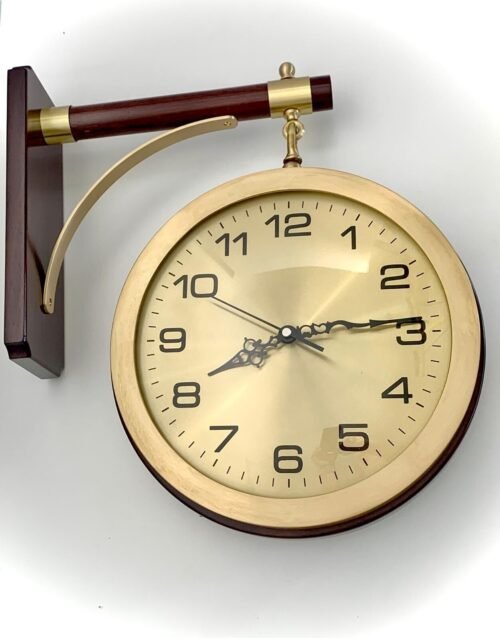 Luxury Double Faced Modern Antique Inspired Train Station Style Clock