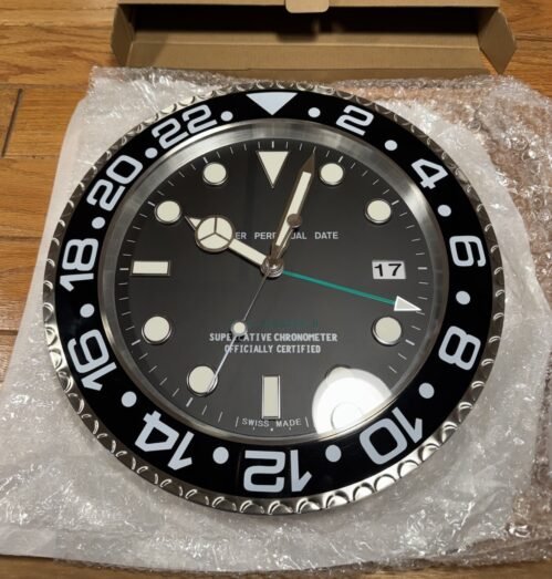 Luxury GMT Wall Clock - Black Colorway | Exclusive | Metal Frame 14 Inch