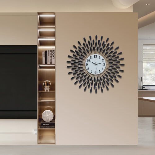Luxury Large Wall Clock 3D Metal Wall Watch Silent Home Living Room Decor Modern