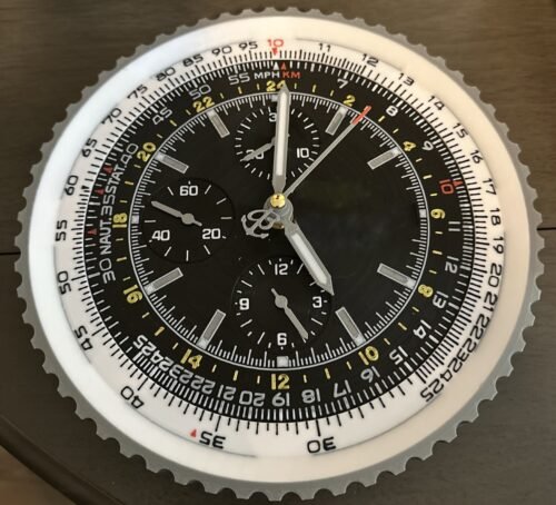 LUXURY Wall Clock Black & White Navitimer