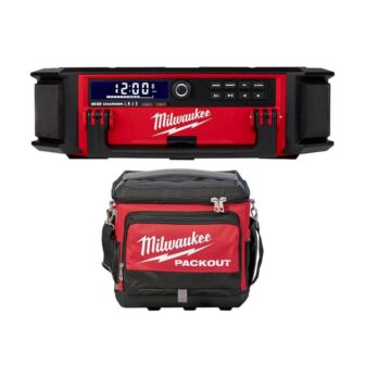 M18 Lithium Ion Cordless PACKOUT Radio/Speaker with Built In Charger w/15.75 in. PACKOUT Cooler