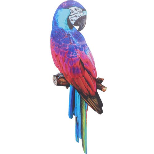 Macaw Tropical Bird Garden Ornaments Wall Statue Iron Parrot Pendant Decor
