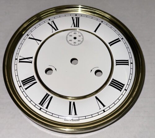 Made in Germany 7" Keininger Roman Numeral Clock Face Brass Gold 60 Second Hand