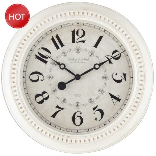 Mainstays 15.5" antique white wall clock, French country style
