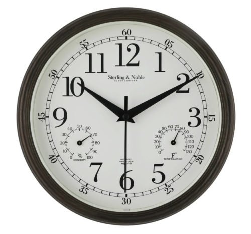 Mainstays 8.75" Indoor Outdoor Antique Bronze Round Arabic Analog Wall Clock