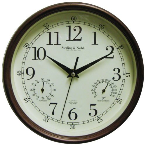 Mainstays 8.75" Indoor/Outdoor Antique Bronze Round Arabic Analog Wall Clock