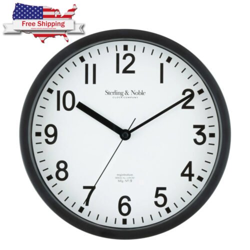 Mainstays 8.78” Black Wall Clock Modern Analog Quartz Home Decor Only USA