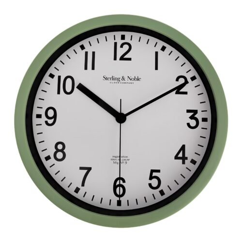 Mainstays Basic 8.78" Sage Analog Round Modern Wall Clock Indoor Home Decor New