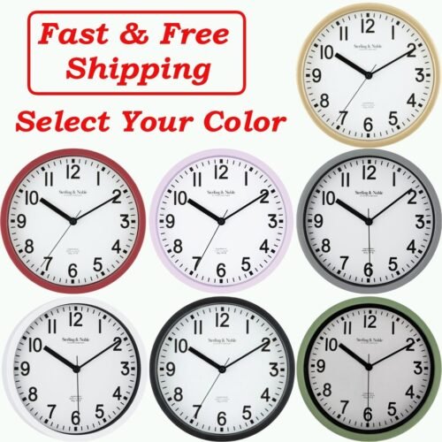 Mainstays Basic Indoor 8.78" Analog Round Modern Wall Clock, Select Your Color