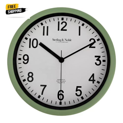 Mainstays Basic Indoor 8.78" Sage Analog Round Modern Wall Clock