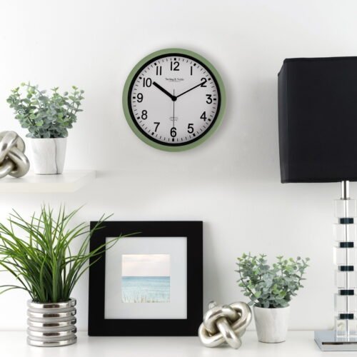 Mainstays Basic Indoor 8.78" Sage Analog Round Modern Wall Clock,1 lb