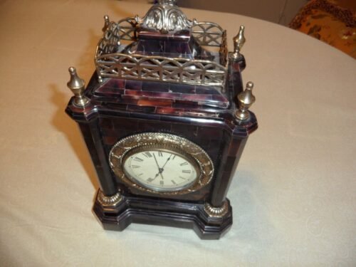 MAITLAND SMITH Mantel Tessellated horn Clock made In Philippines!WOWLOOK!SAVE!