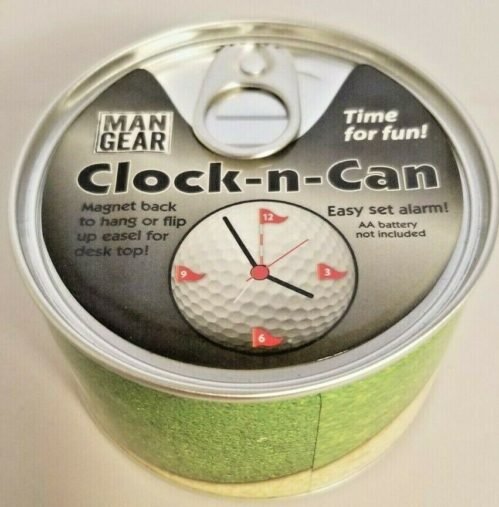 Man Gear Clock in a Can Golf Ball Clock Big Sky Carvers