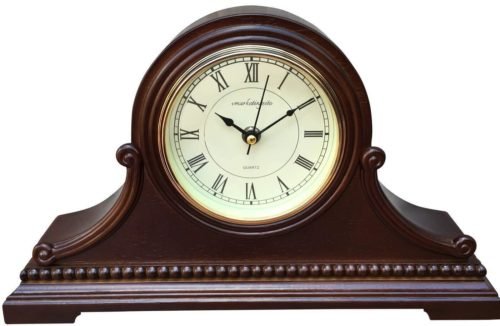 Mantel Clocks, Battery Operated, Silent Wood Mantle Clock with Westminster Ch...