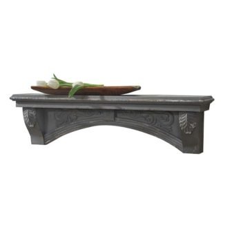 Mantel Wood Shelf Aged Gray