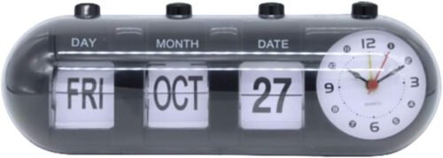 Manual Analog Flip Desk Table Alarm Clock Retro Quartz Mood Design Showing Date
