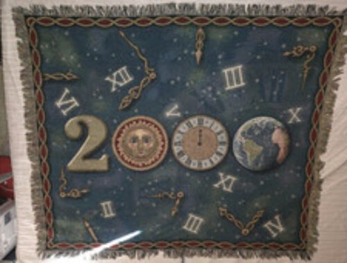 Manual Woodworkers & Weavers Made In USA "2000" Tapestry Throw Blanket #479 EUC