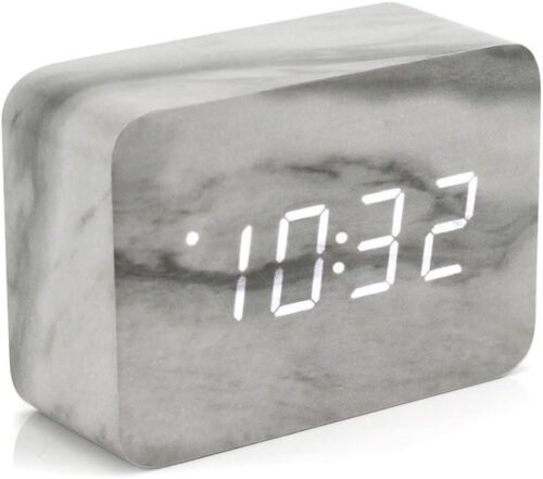 Marble Pattern Alarm Clock, Fashion Multi-Function LED Digital Alarm Clocks Ston