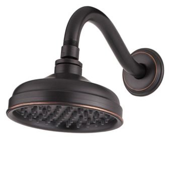 Marielle 1-Spray 6.06 in. Wall Mount Rain Fixed Shower Head with Arm...