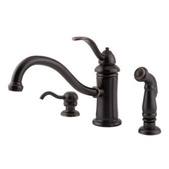 Marielle Single-Handle Standard Kitchen Faucet with Side Spray and Soap Dispenser in...