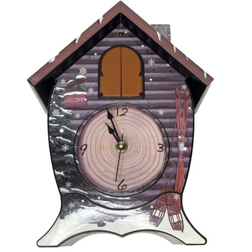 Mark Feldman Snowy Cabin Cardinal Cuckoo-Clock Tabletop wall sound Tested -works