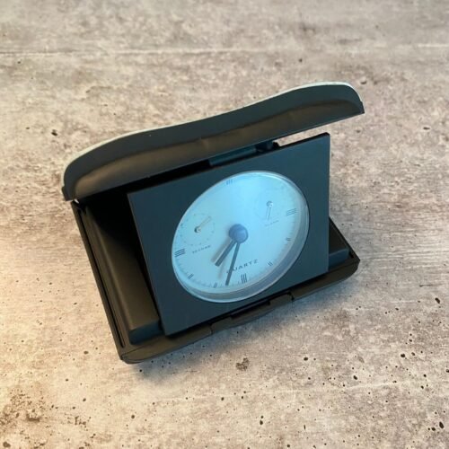 Marksman Portable Pop Up Travel Alarm clock Analog Quartz Battery Snooze