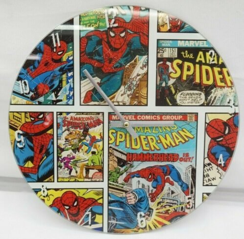 Marvel Comics Spider-Man 14" Glass Round Wall Clock TF