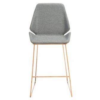Masami 26 in. Grey/Gold Metal Counter Stool