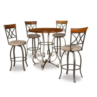 Masson Brown 5 Piece 36 " Round Pub Height Set with Swivel Barstools image