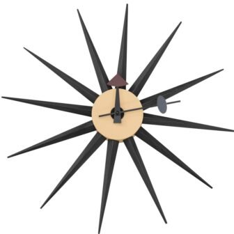 Maxi Black Analog Wood Non-Ticking Wall Clock