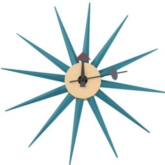 Maxi Blue Analog Wood Non-Ticking Wall Clock