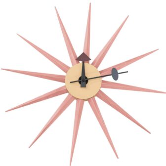 Maxi Pink Analog Wood Non Ticking Wall Clock
