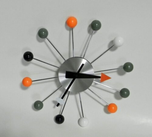 MCM Vintage Retro Mid Century Modern Nelson Design Style Ball Wall 13" Clock