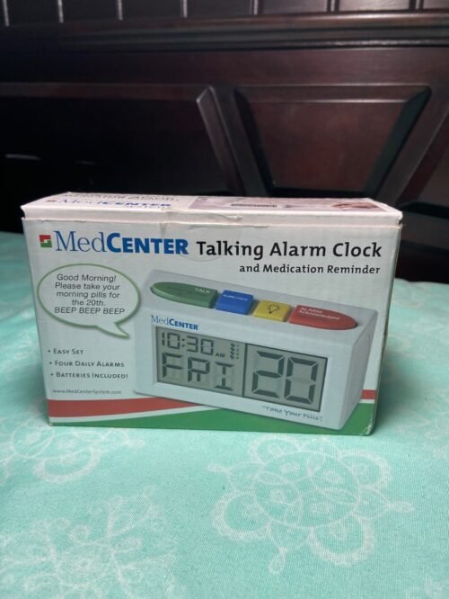 MedCenter Talking Alarm Clock & Medication Reminder Open Box