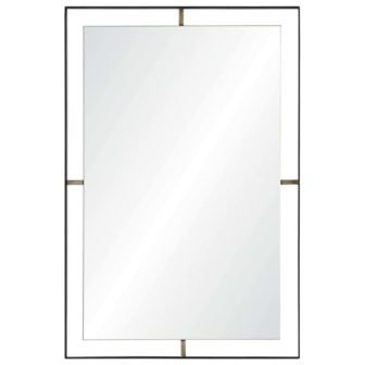 Medium Rectangle Matte Black Modern Mirror (30.5 in. H x 20 in....