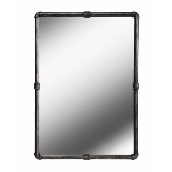 Medium Rectangle Vintage Metal Finish Hooks Mirror (37.25 in. H x 26...